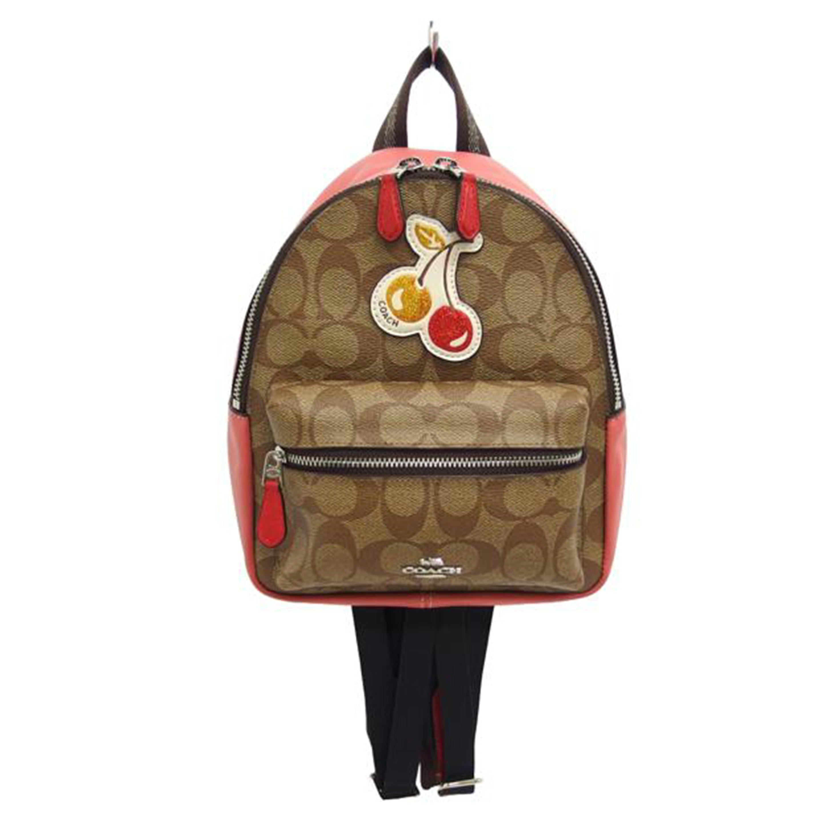 COACH コーチ/シグネチャー/チェリーワッペンPVC×レザー/ミニリュック/F31933//D18**/Aランク/04
