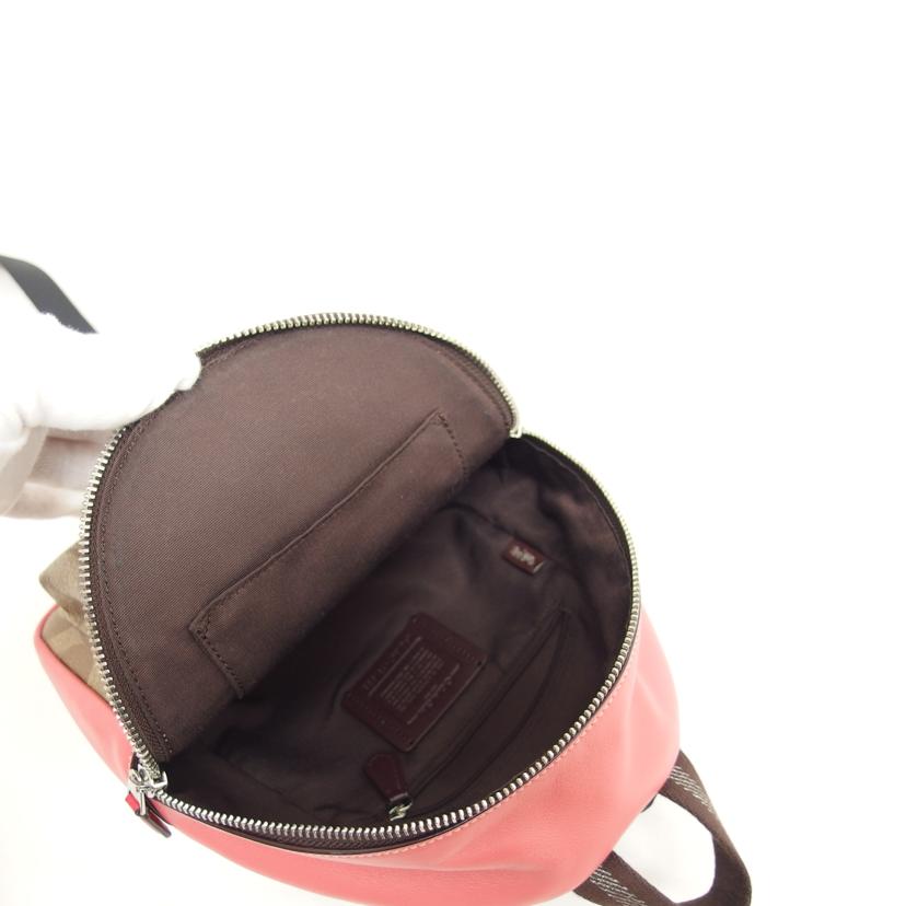 COACH コーチ/シグネチャー/チェリーワッペンPVC×レザー/ミニリュック/F31933//D18**/Aランク/04