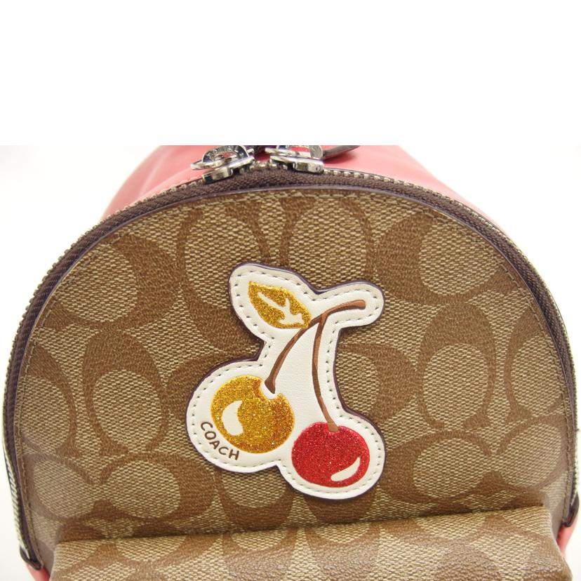 COACH コーチ/シグネチャー/チェリーワッペンPVC×レザー/ミニリュック/F31933//D18**/Aランク/04