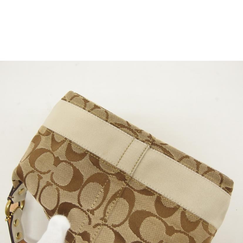 COACH コーチ/シグネチャーキャンバス×レザー ハンドポーチ/ハンドバッグ/40024//F06*/Aランク/04