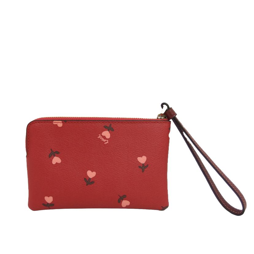 COACH コーチ/ハートフローラルプリント/PVCリスレットポーチ/レッド/C3300//L20**/Aランク/04