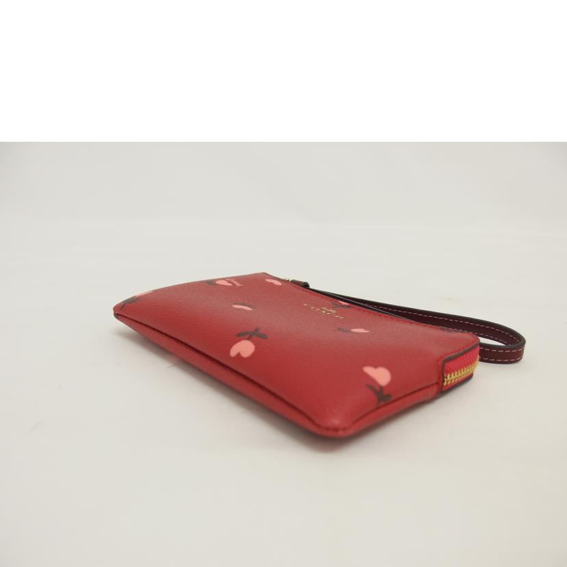 COACH コーチ/ハートフローラルプリント/PVCリスレットポーチ/レッド/C3300//L20**/Aランク/04