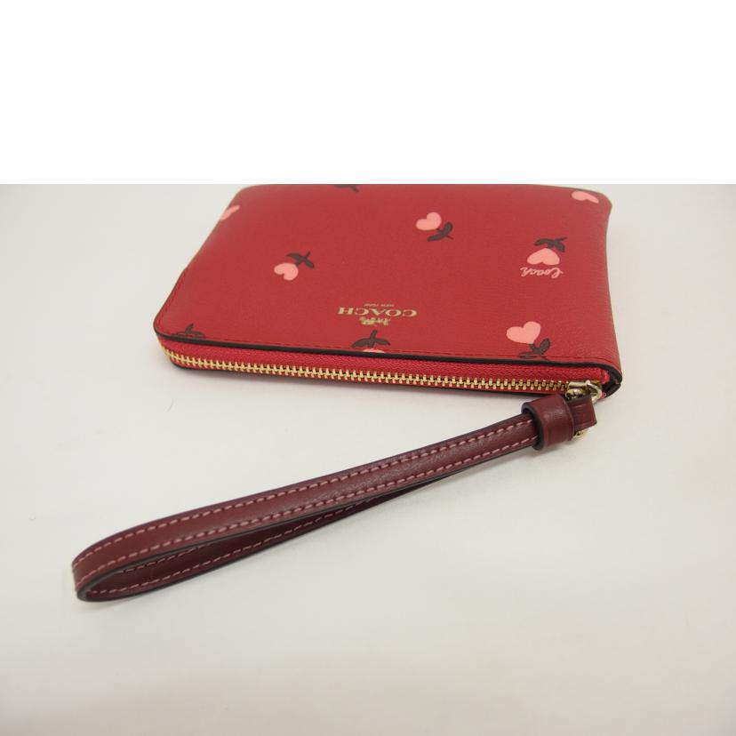 COACH コーチ/ハートフローラルプリント/PVCリスレットポーチ/レッド/C3300//L20**/Aランク/04