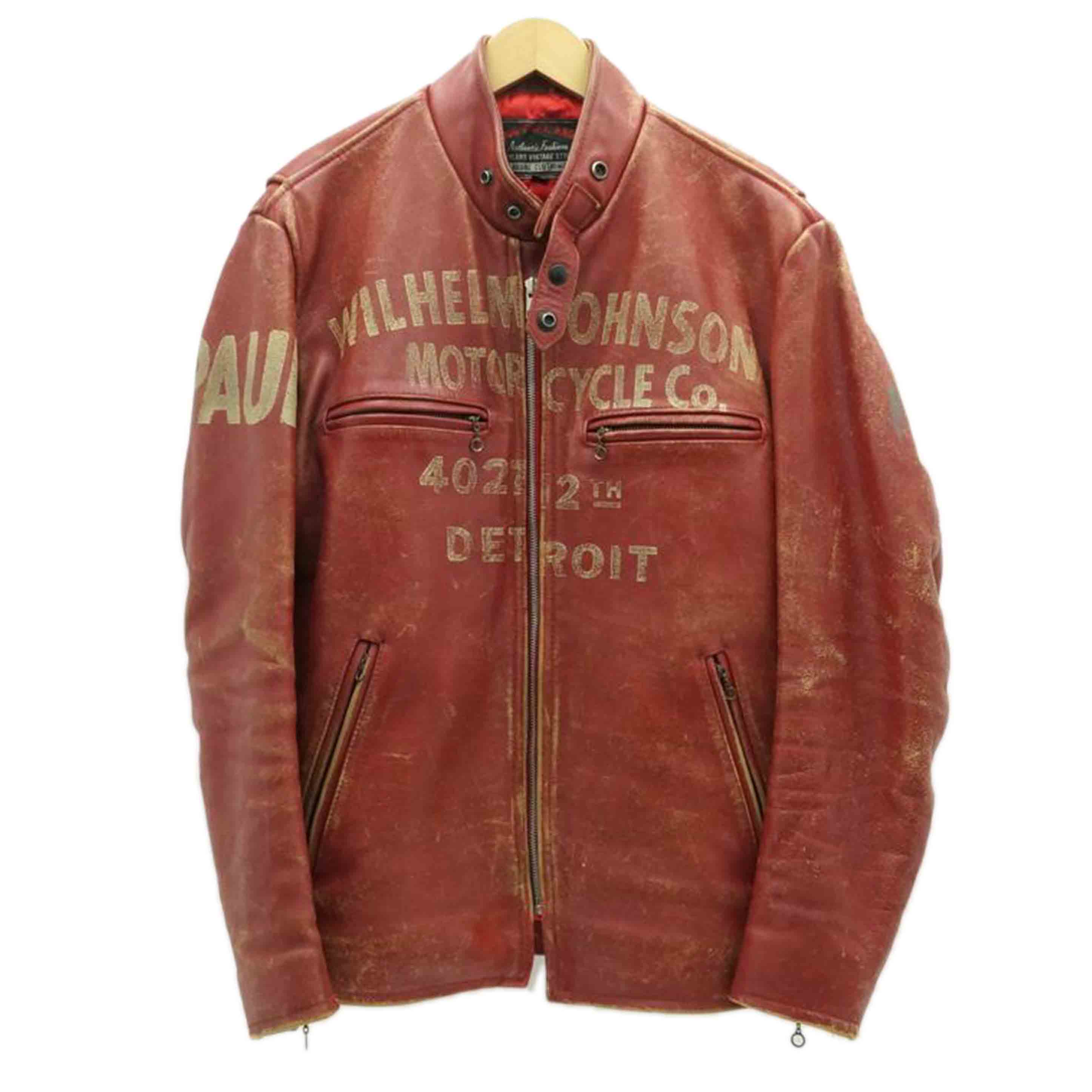 DOG FIGHT ドッグファイト/DOG FIGHT ライダース レザージャケット RED//Bランク/78