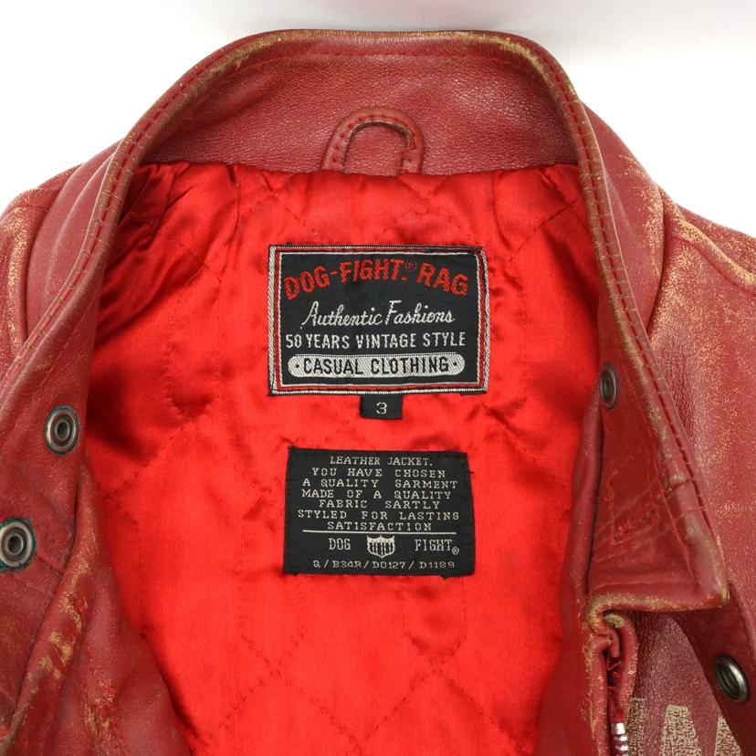 DOG FIGHT ドッグファイト/DOG FIGHT ライダース レザージャケット RED//Bランク/78