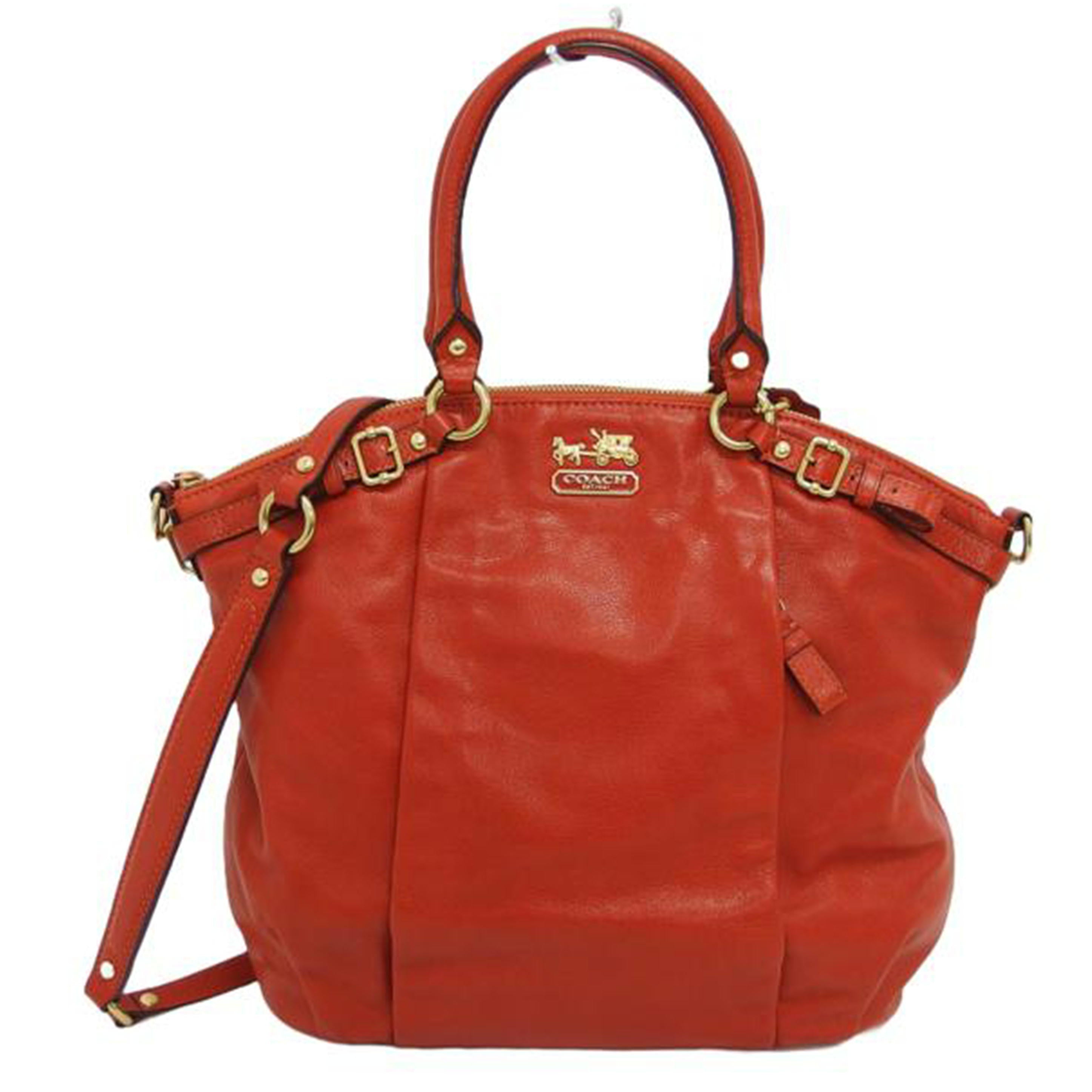 COACH コーチ/マディソンレザー 2WAYトートバッグ/オレンジ系/18641//G11**/Aランク/04