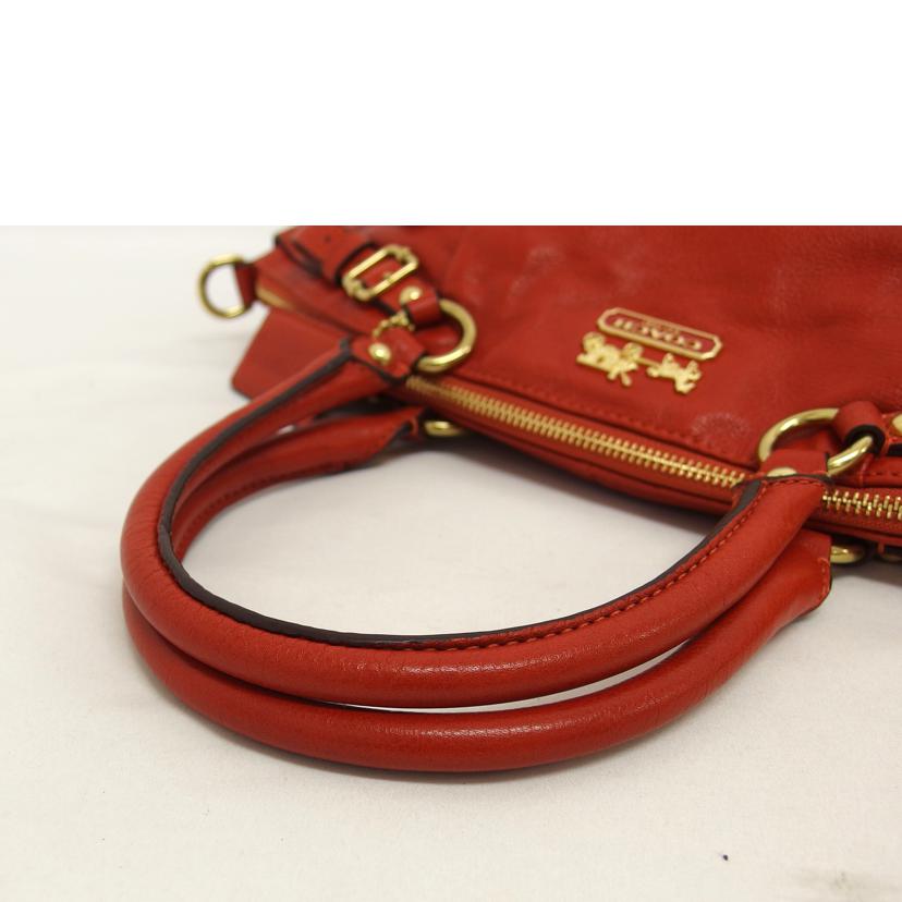 COACH コーチ/マディソンレザー 2WAYトートバッグ/オレンジ系/18641//G11**/Aランク/04