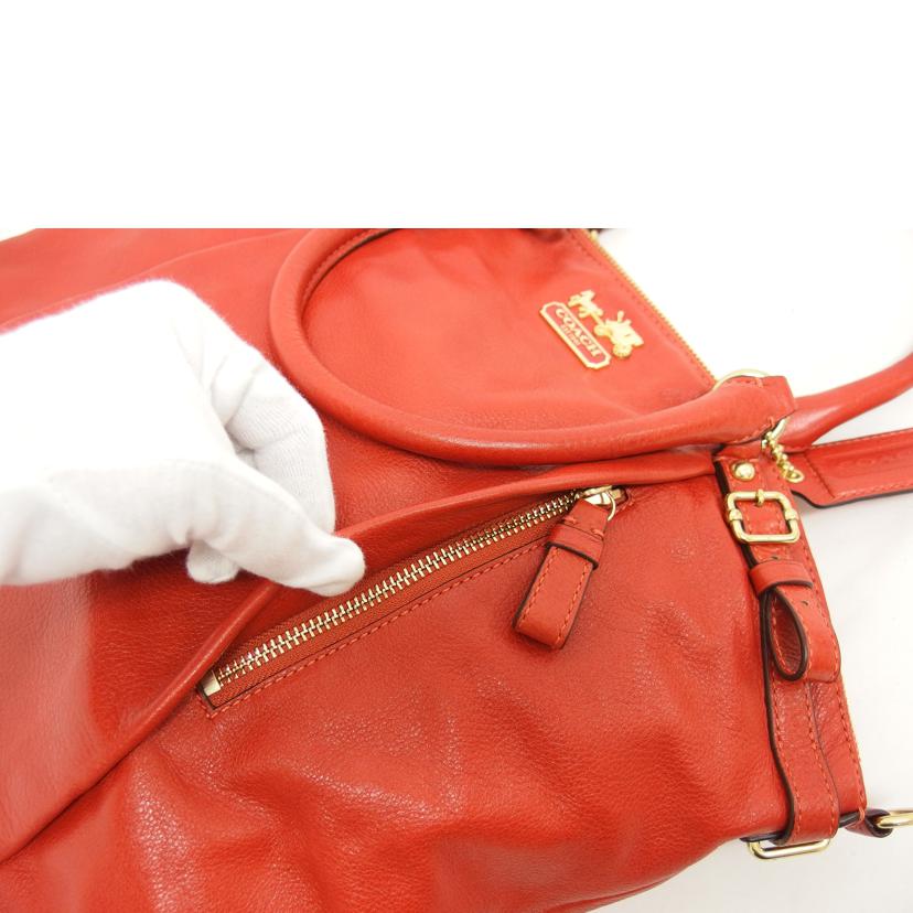 COACH コーチ/マディソンレザー 2WAYトートバッグ/オレンジ系/18641//G11**/Aランク/04