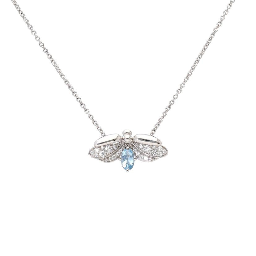 TIFFANY&Co ティファニー/PT950ペーパーフラワーファイヤーフライネックレス/アクアマリン/4.0/40.5cm//Aランク/75