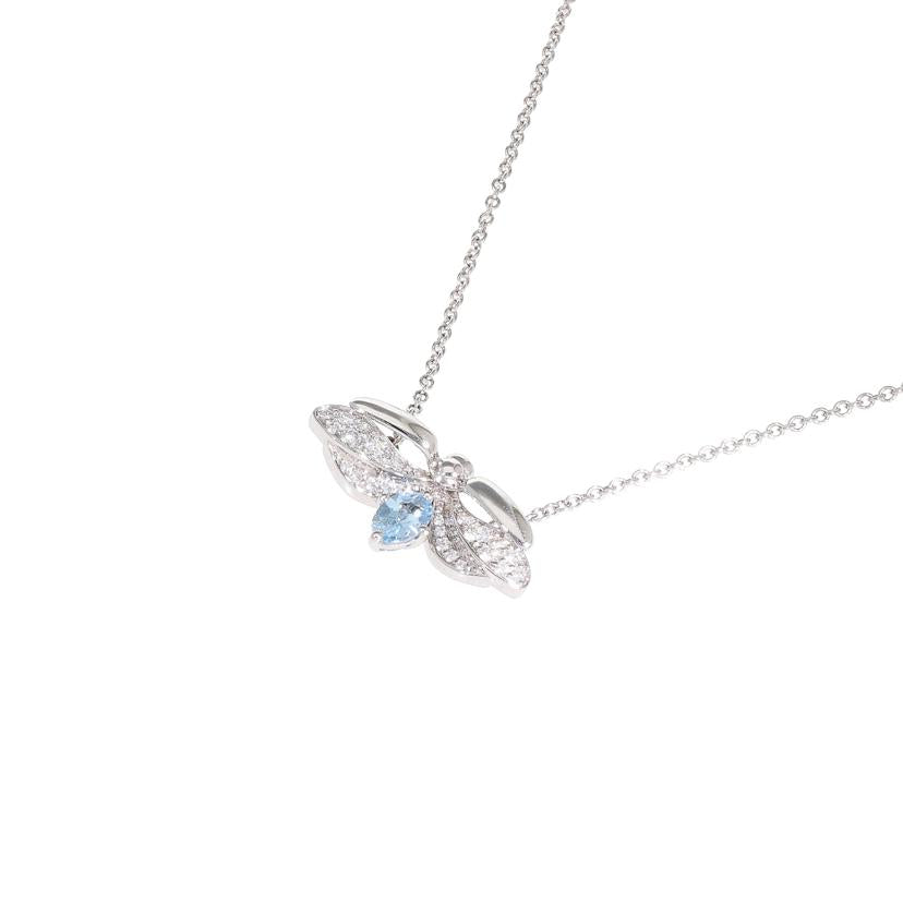 TIFFANY&Co ティファニー/PT950ペーパーフラワーファイヤーフライネックレス/アクアマリン/4.0/40.5cm//Aランク/75