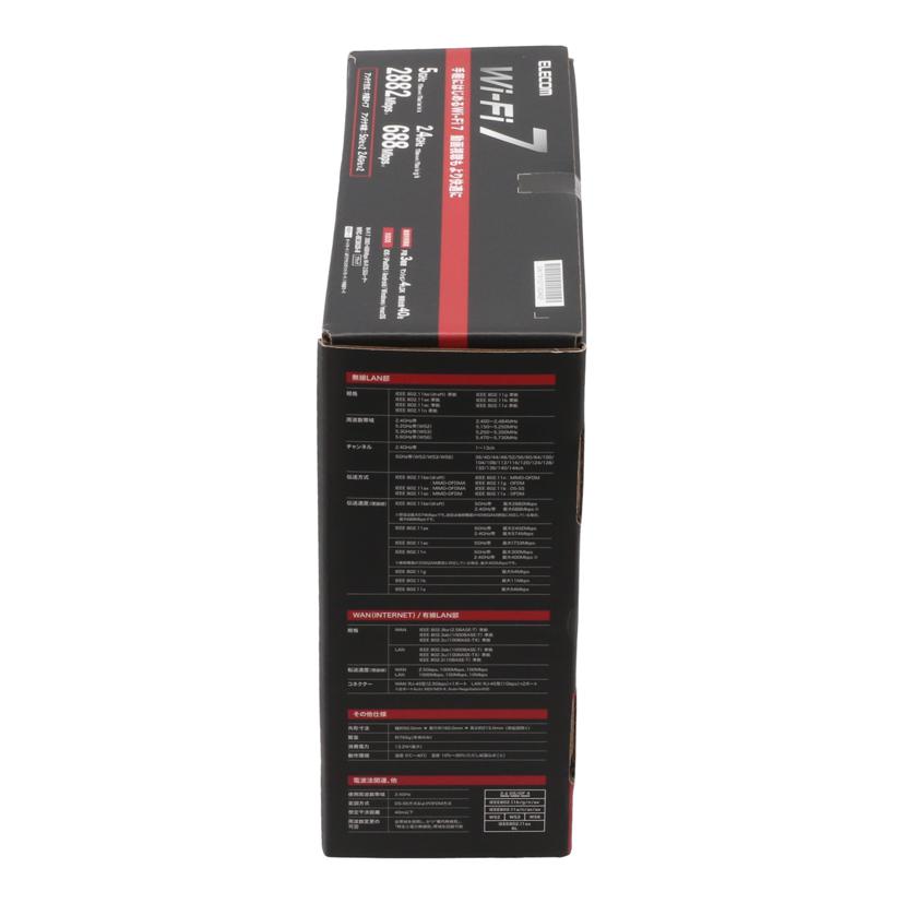 ELECOM エレコム /Wi-Fi7対応無線LANルーター未使用/WRC-BE36QS//1761L071002442F/Sランク/82