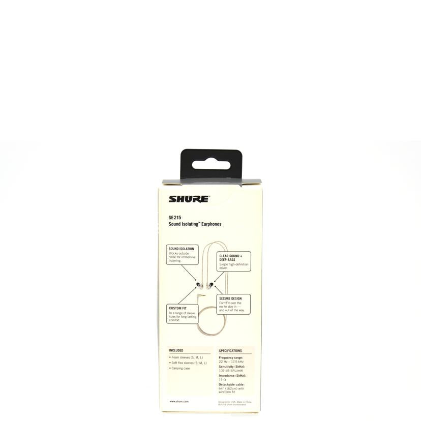 SHURE/インイヤーモニター モニターイヤホン/SE215//Sランク/75
