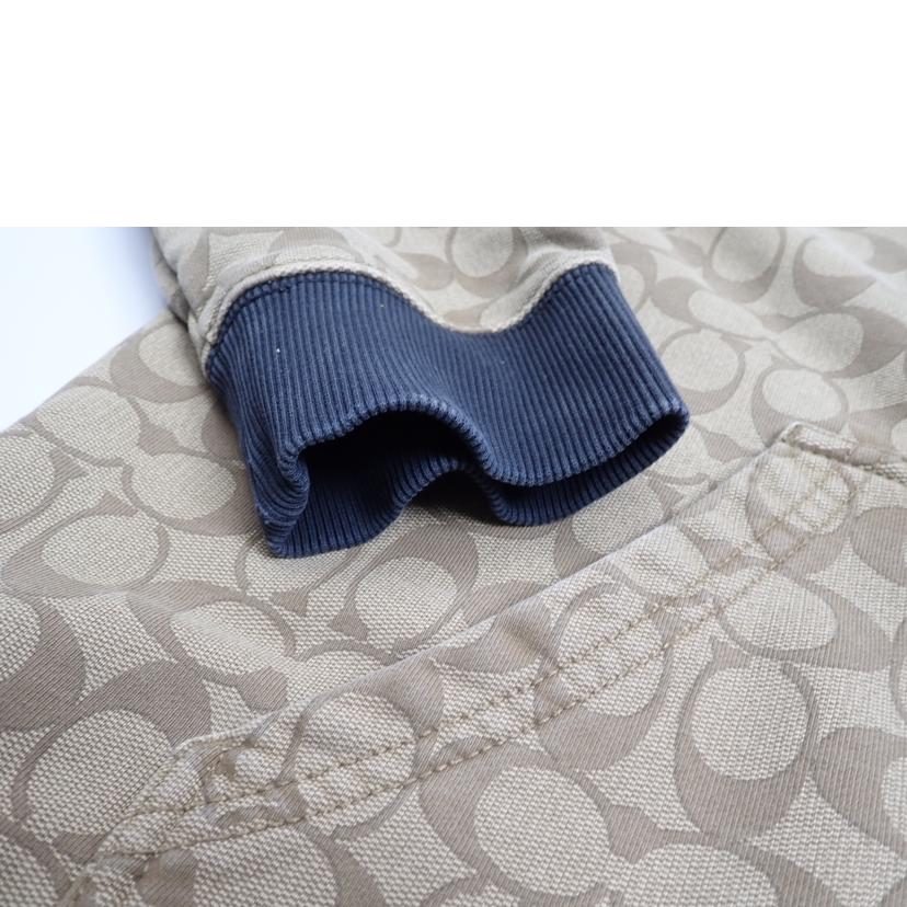 COACH コーチ/★COACHシグネチャー総柄ロゴレザーパッチコットンジップアップパーカー/6514//L/Cランク/62