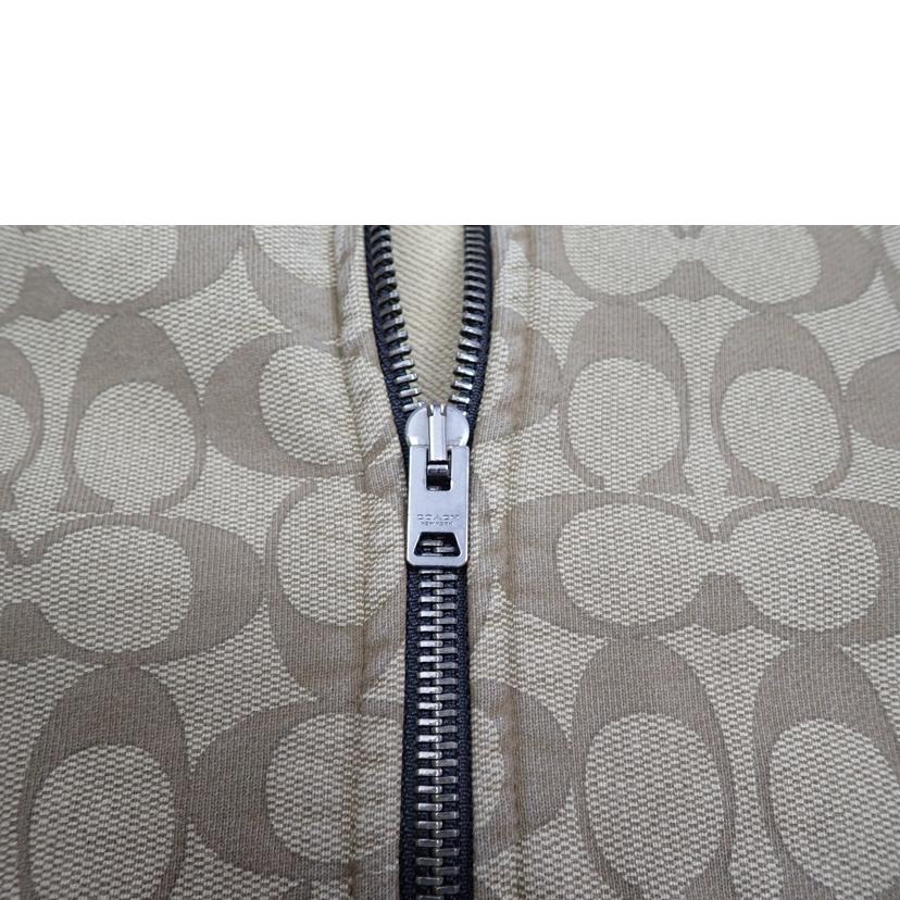 COACH コーチ/★COACHシグネチャー総柄ロゴレザーパッチコットンジップアップパーカー/6514//L/Cランク/62
