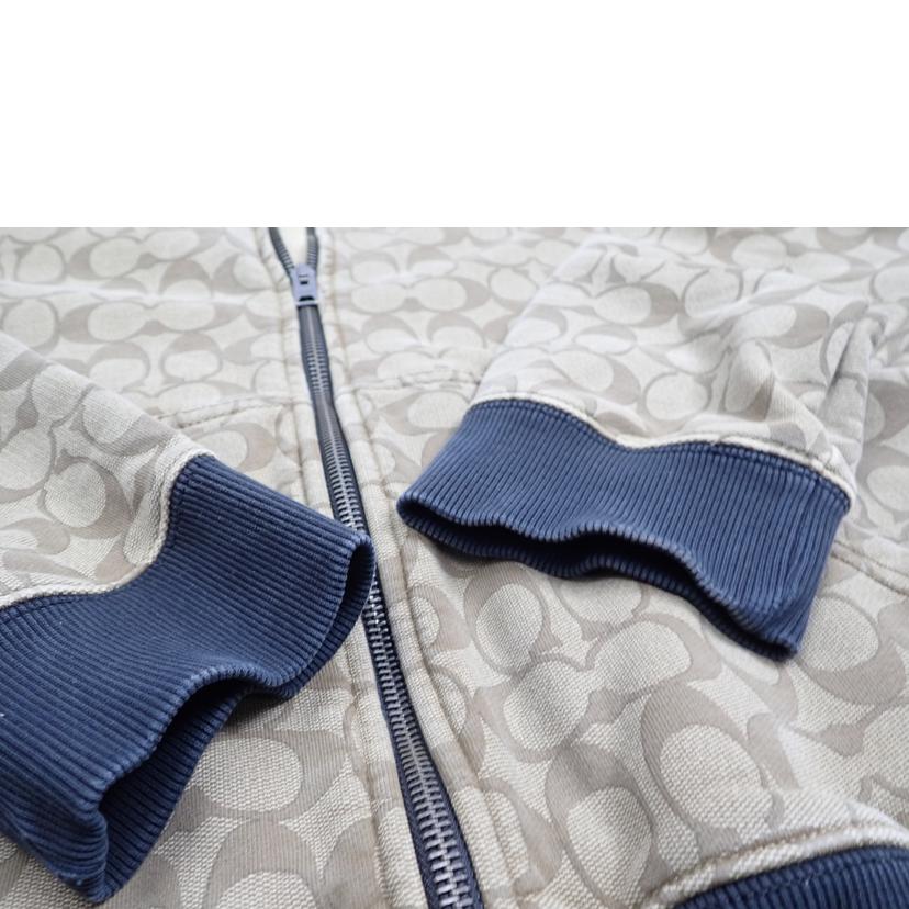 COACH コーチ/★COACHシグネチャー総柄ロゴレザーパッチコットンジップアップパーカー/6514//L/Cランク/62