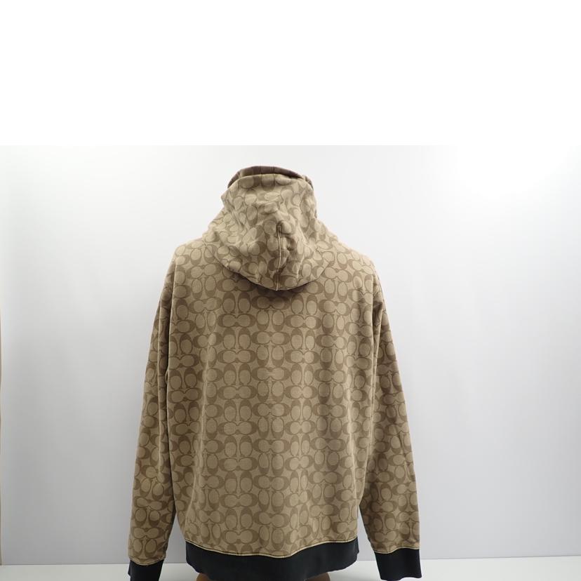 COACH コーチ/★COACHシグネチャー総柄ロゴレザーパッチコットンジップアップパーカー/6514//L/Cランク/62
