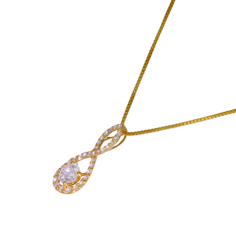 / K18ダイヤネックレス0.517/0.28ct//Aランク/92