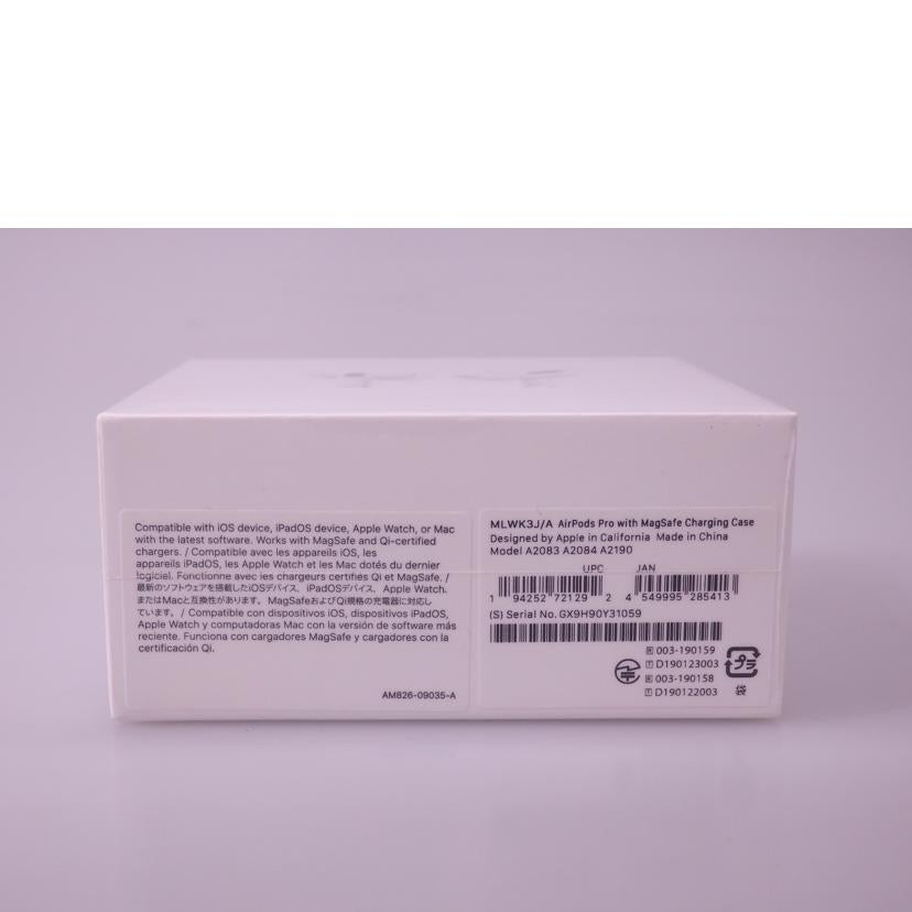 Apple アップル/AirPods Pro/MLWK3J/A/MLWK3J/A//GX9H90Y31059/Sランク/76