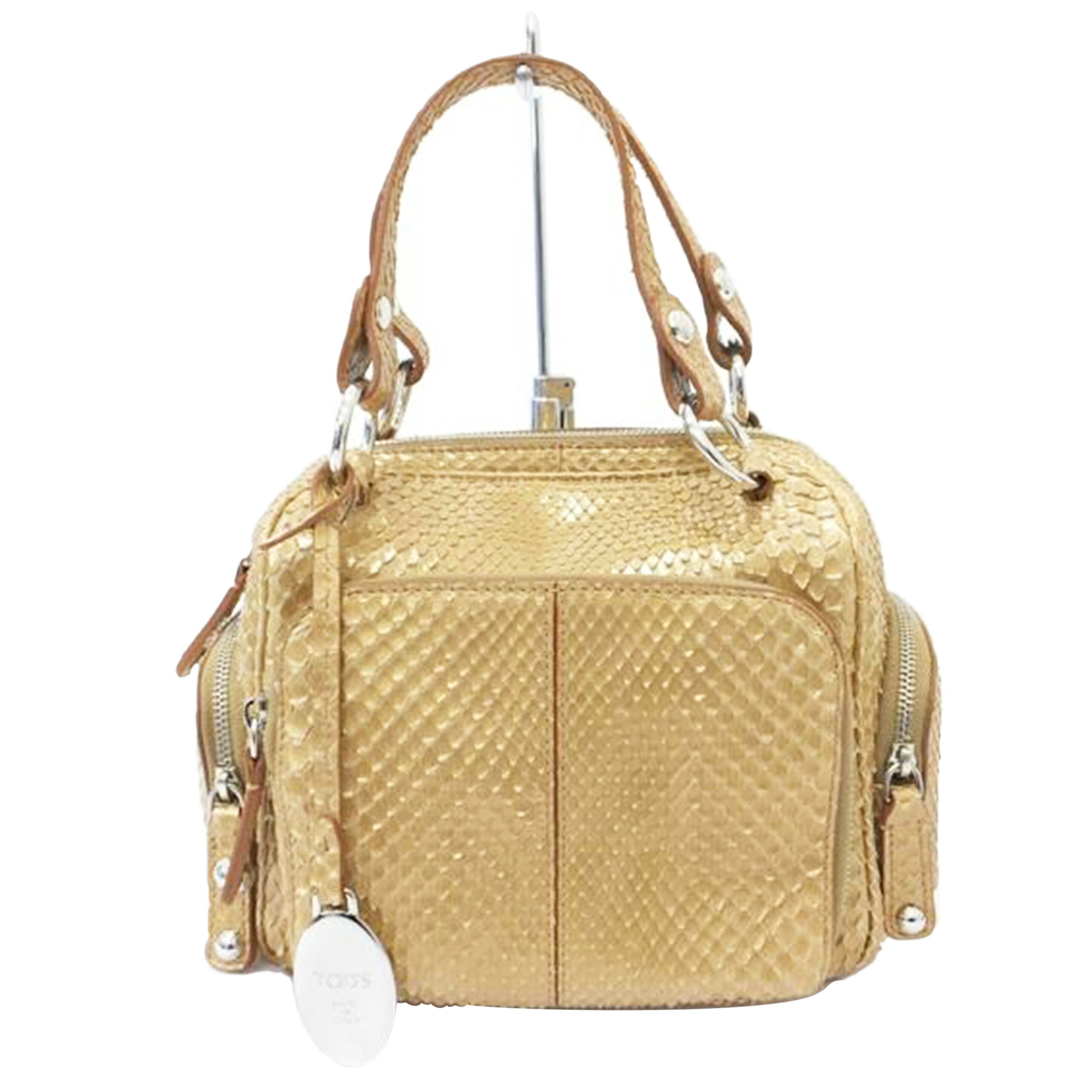 TOD'S トッズ/パイソンレザーミニハンドバッグ//ABランク/88