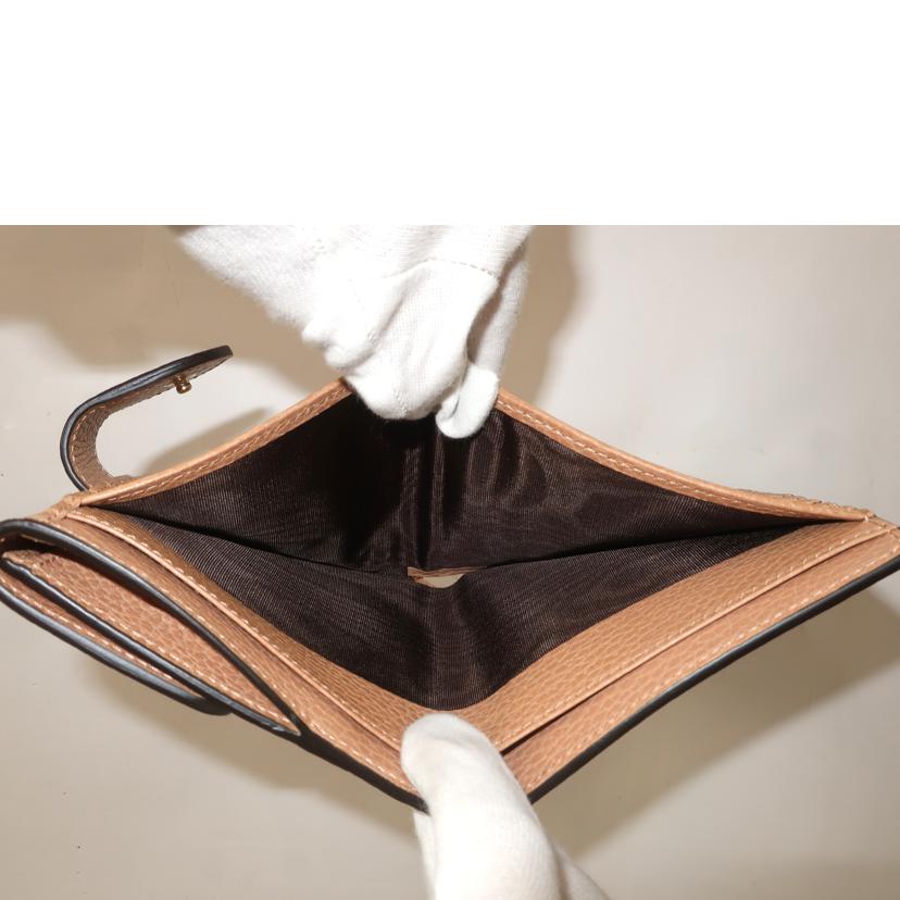 GUCCI グッチ/インターロッキング 二つ折り財布 ベージュ/598167//Aランク/65