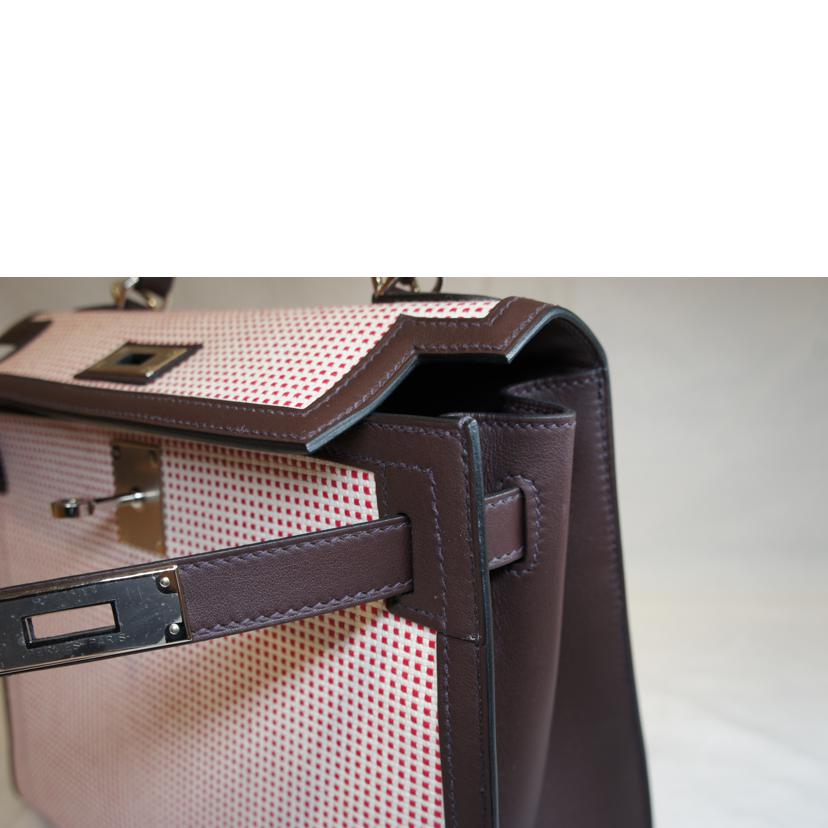 HERMES エルメス 2022年頃製造 シルバー金具 ハンドバッグ 2WAY 肩掛け キャンバス レザー/ケリー28/トワルキャドリーユ/エクリュー×フワンボワーズ//U刻印******/Sランク/75