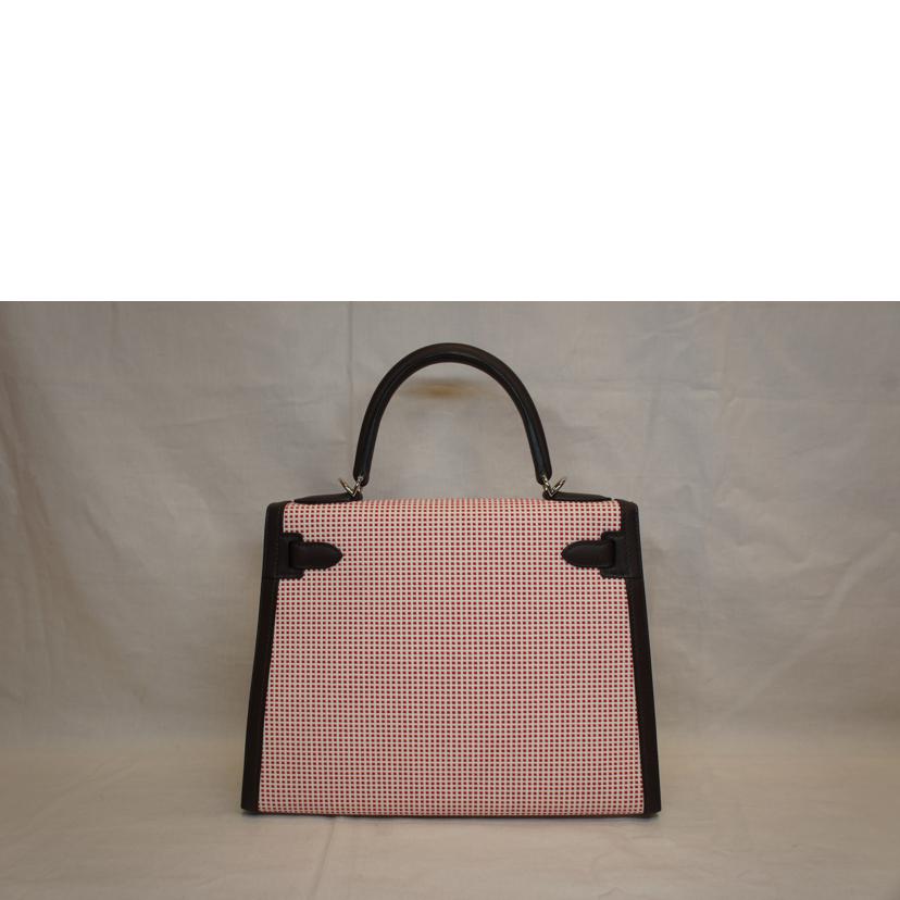 HERMES エルメス 2022年頃製造 シルバー金具 ハンドバッグ 2WAY 肩掛け キャンバス レザー/ケリー28/トワルキャドリーユ/エクリュー×フワンボワーズ//U刻印******/Sランク/75