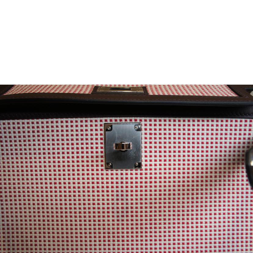 HERMES エルメス 2022年頃製造 シルバー金具 ハンドバッグ 2WAY 肩掛け キャンバス レザー/ケリー28/トワルキャドリーユ/エクリュー×フワンボワーズ//U刻印******/Sランク/75