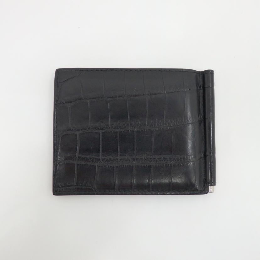 BOTTEGA VENETA ボッテガヴェネタ/クロコ2つ折札入れ/マネークリップ/592626 VCQ11 8223//S02*******/ABランク/77