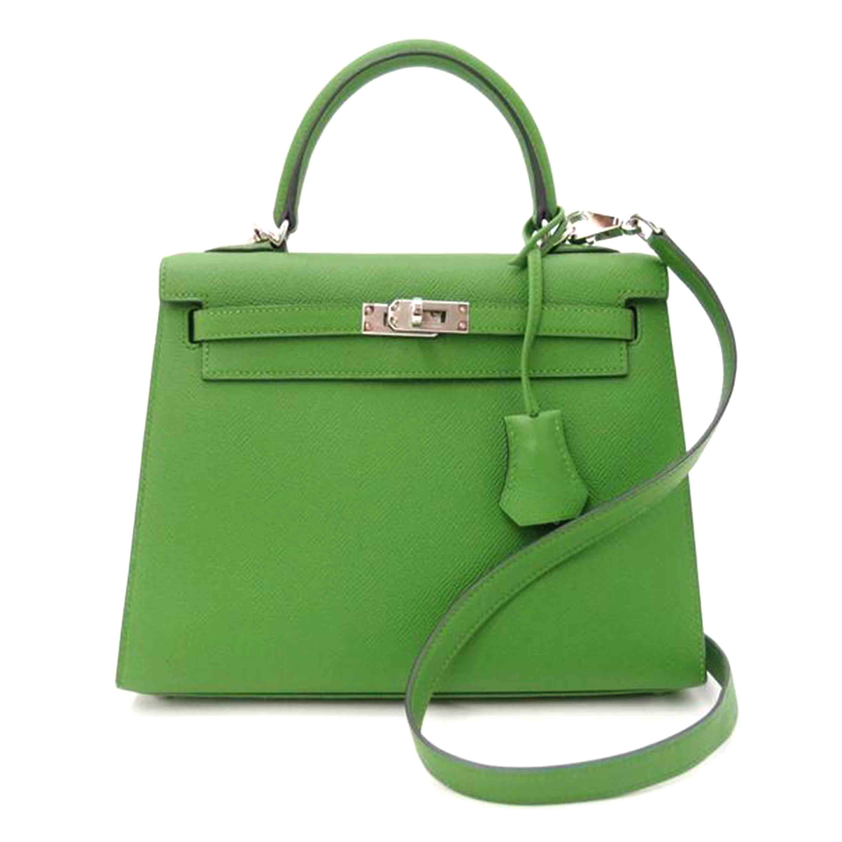 HERMES エルメス/ケリー25/外縫い/ヴォーエプソン/グリーン系//W刻印******/Aランク/69