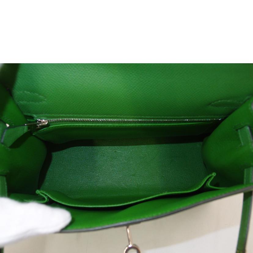 HERMES エルメス/ケリー25/外縫い/ヴォーエプソン/グリーン系//W刻印******/Aランク/69