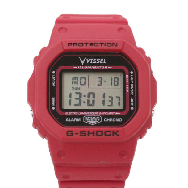 CASIO カシオ 腕時計 デジタル レッド サッカー/G-SHOCK/ヴィッセル神戸コラボモデル/クォーツ/DW-5600VT//322*/Aランク/69