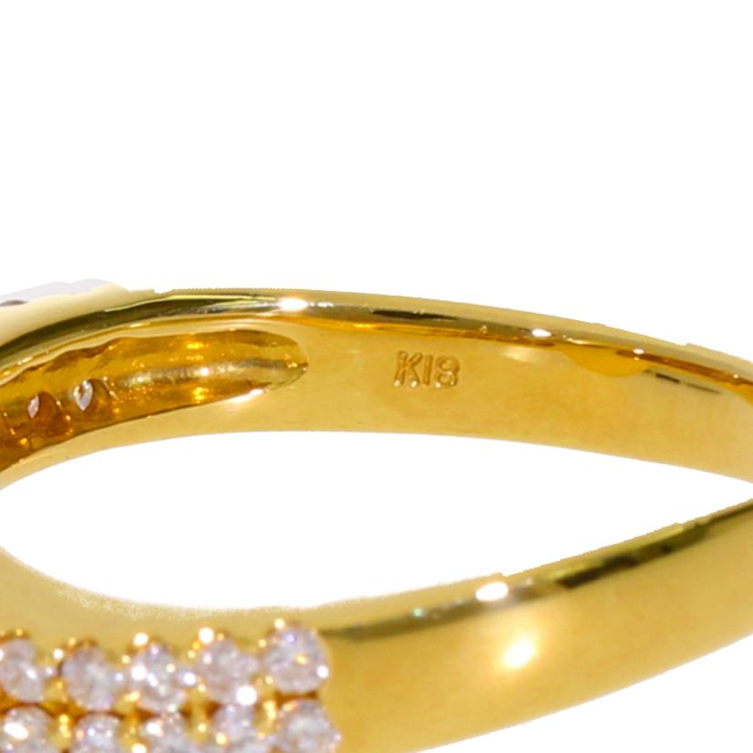 /◎K18ゴールデンパールダイヤリングD0.38ct //Aランク/59