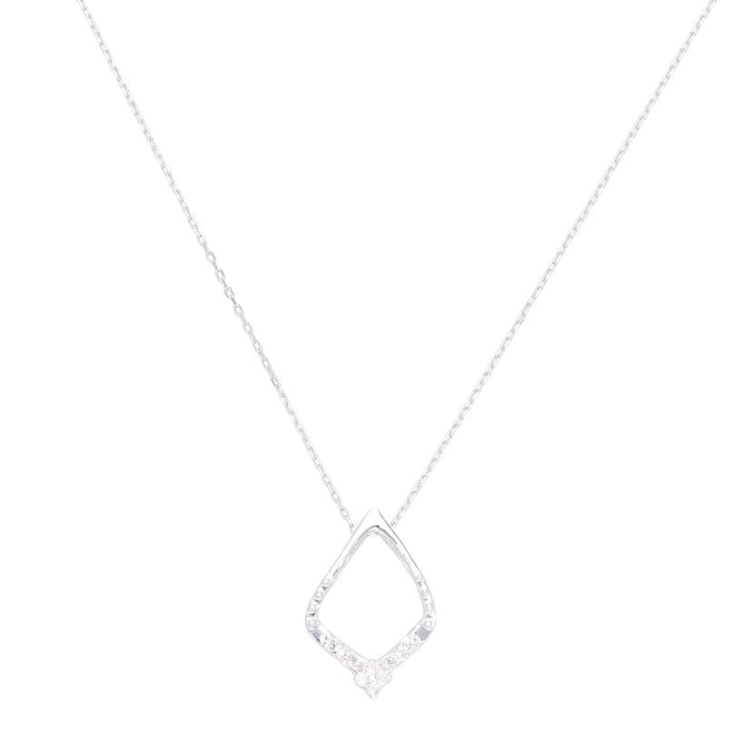 / K18WGダイヤネックレス0.05ct//Aランク/76