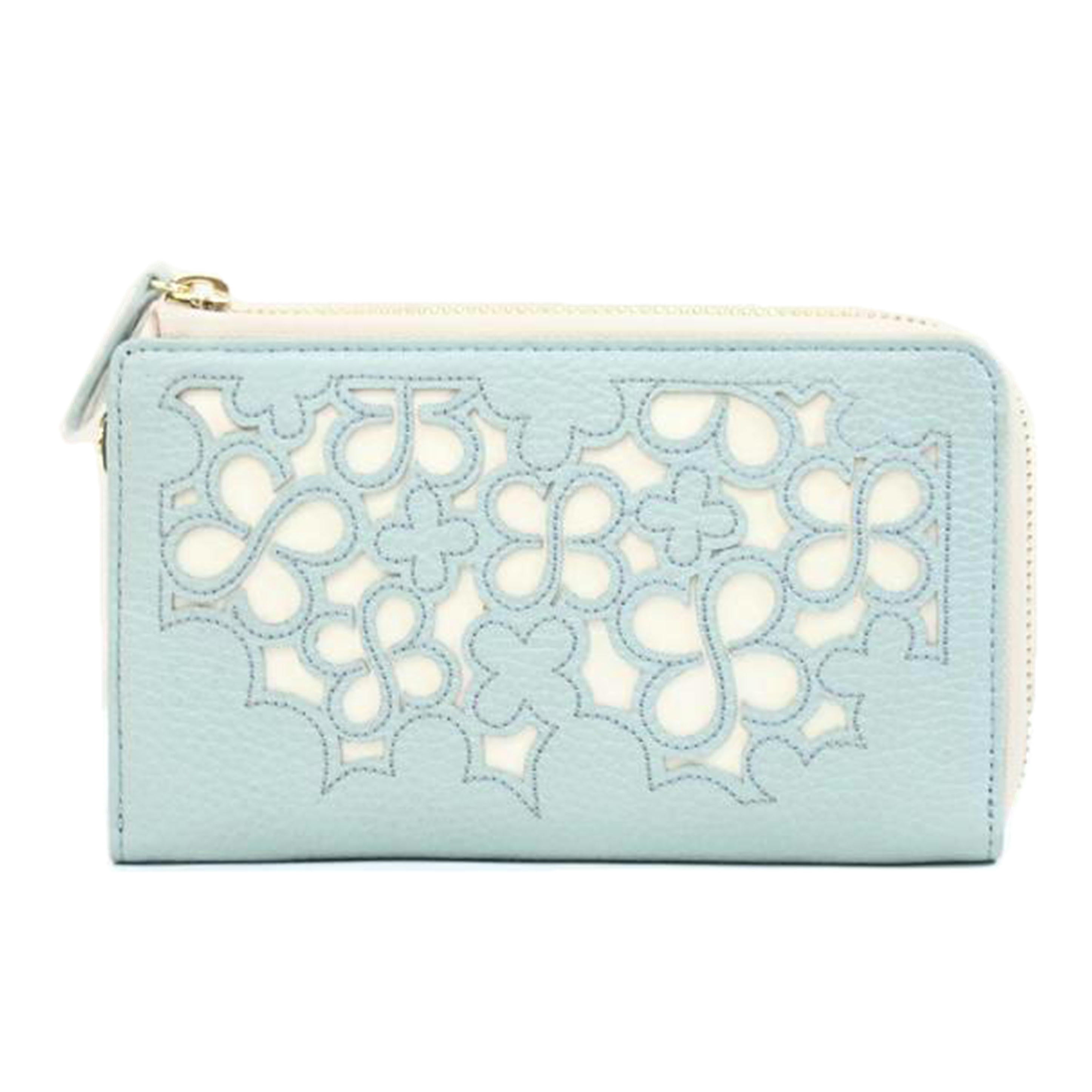 marie claire マリクレール/イタリアンレザー バイカラーL字型ジップコンタクトウォレット/Sランク/71