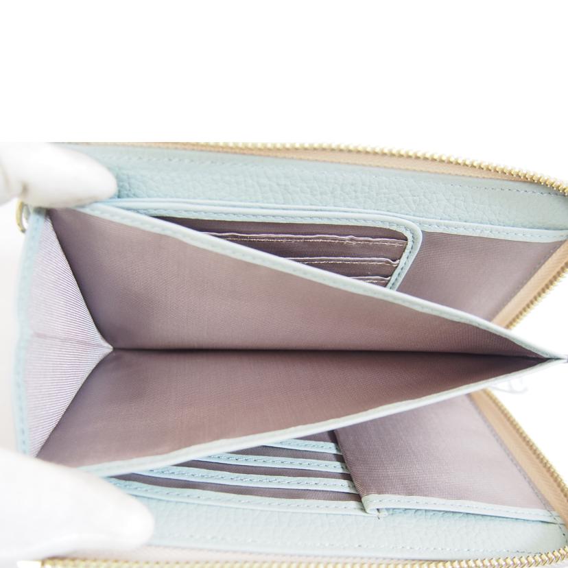 marie claire マリクレール/イタリアンレザー バイカラーL字型ジップコンタクトウォレット/Sランク/71