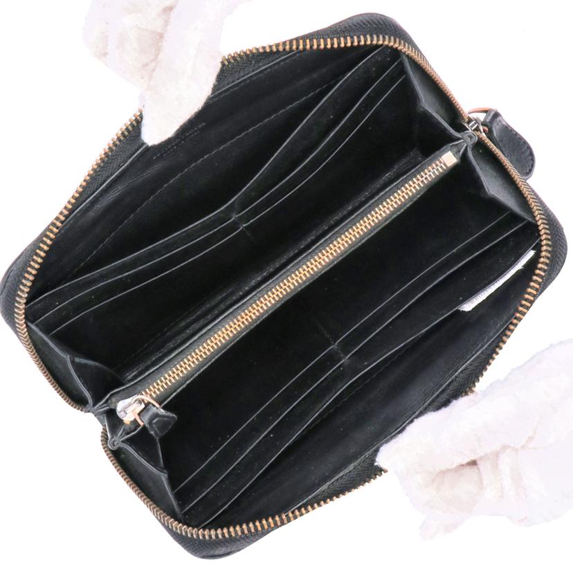 BOTTEGA VENETA ボッテガヴェネタ/イントレチャートラウンドファスナー財布/P00580060K//Bランク/93