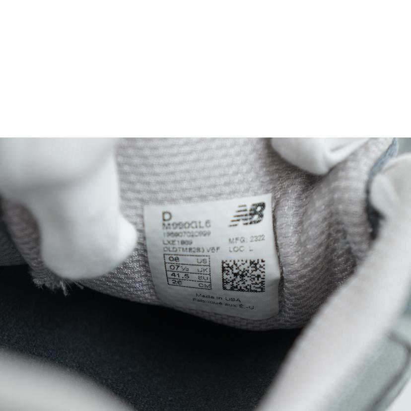 new balance ニューバランス/NB スニーカー990/グレー 26.0/M990GL6//Aランク/67