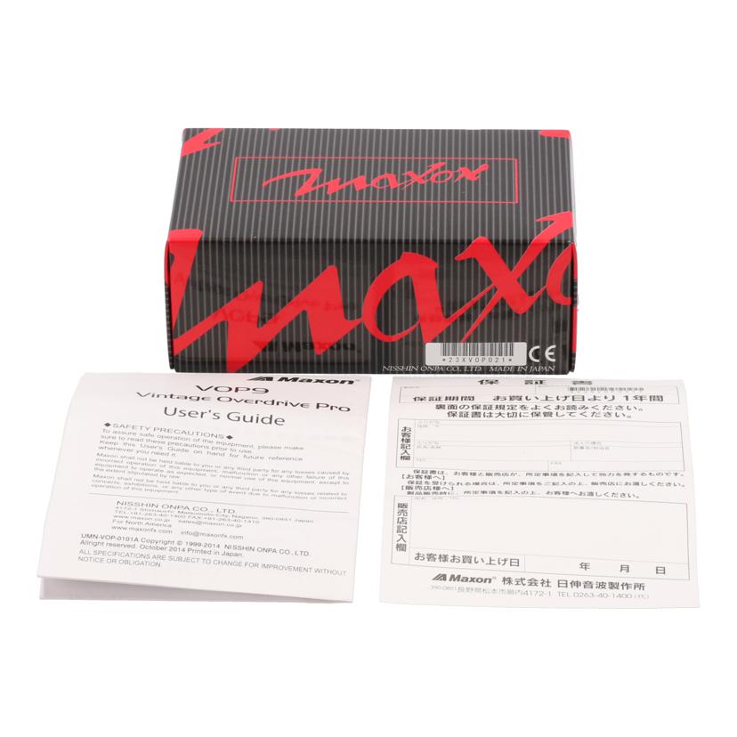 Maxon マクソン/エフェクター/オーバードライブ/VOP9//23XVOP021/Bランク/62