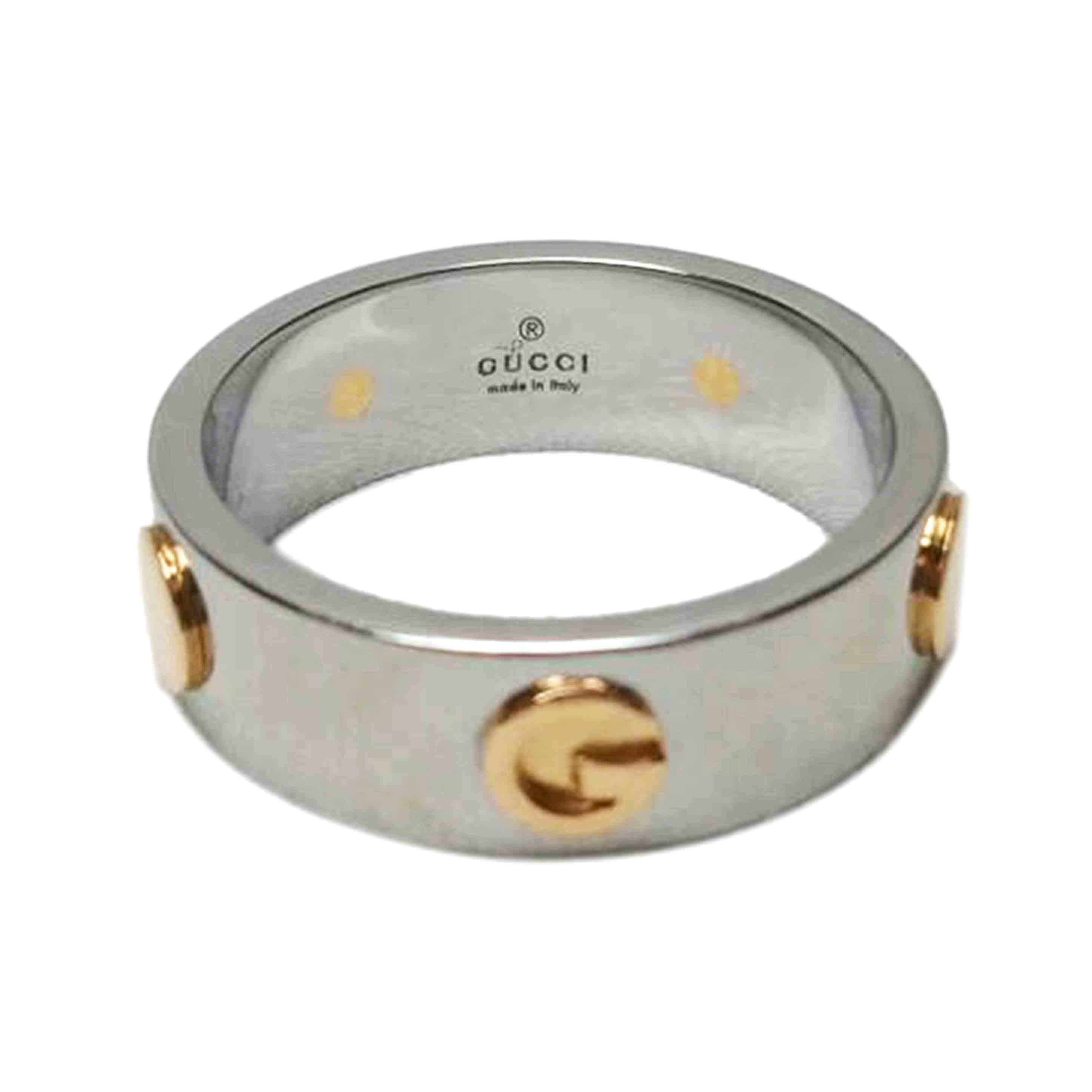 GUCCI グッチ/INOX ロゴリング//Bランク/52