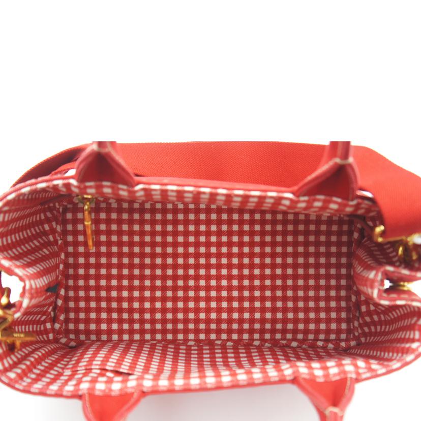 PRADA プラダ/カナパ2wayハンド/レッド/ストラップ付//204/Aランク/75