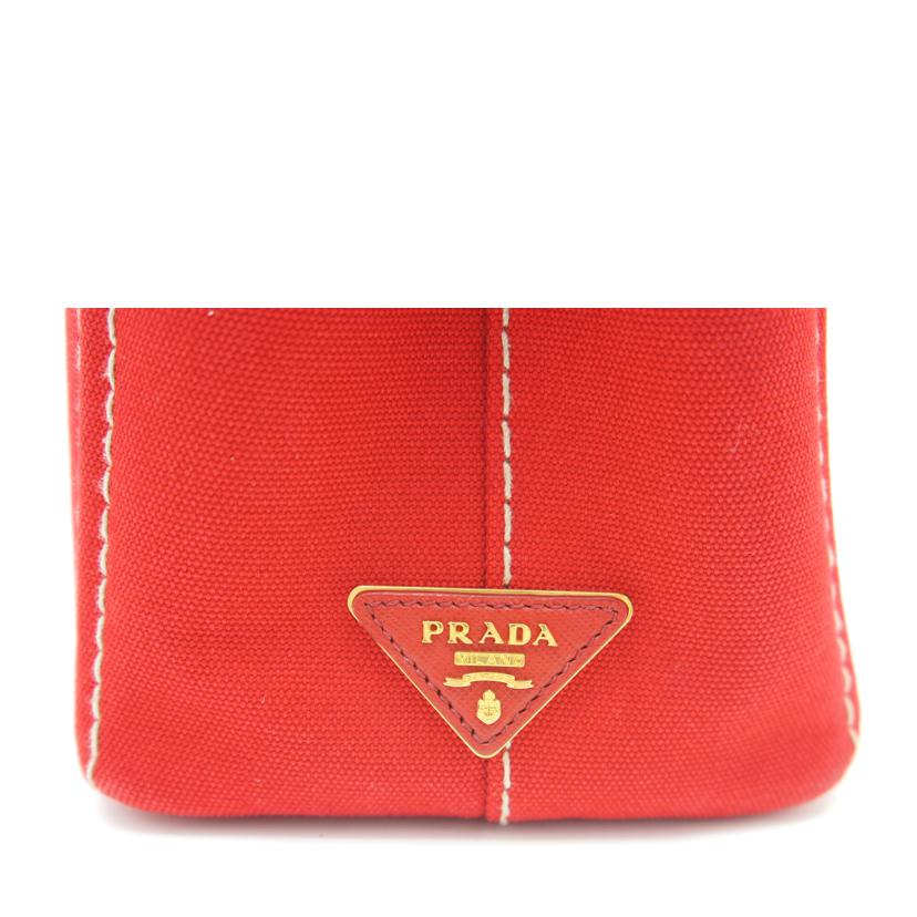 PRADA プラダ/カナパ2wayハンド/レッド/ストラップ付//204/Aランク/75