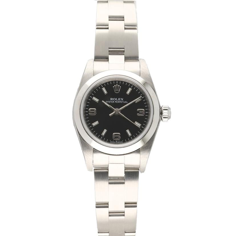 ROLEX ロレックス/オイスターパーペチュアル・レディース・ブラック/F番/76080//F60****/Aランク/75