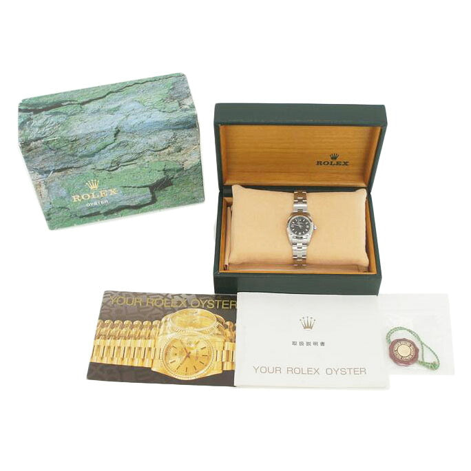 ROLEX ロレックス/オイスターパーペチュアル・レディース・ブラック/F番/76080//F60****/Aランク/75