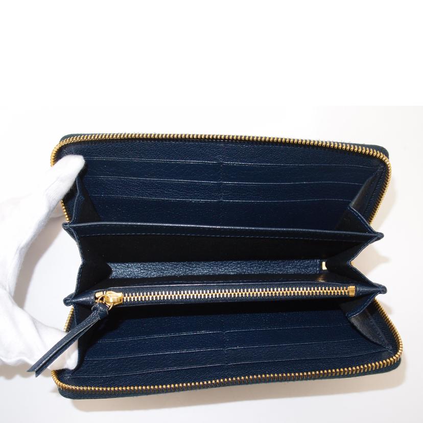 BALENCIAGA バレンシアガ/クラシックコンチネンタルラウンドファスナー長財布/ネイビー/390187//402*/Aランク/69