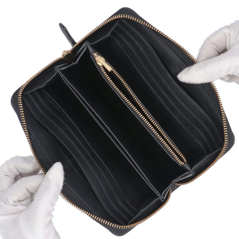 COACH/アコーディオンジップウォレット レザー ブラック/CC489//L22**/SAランク/85