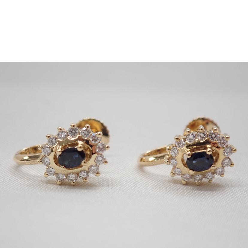 /K18サファイアダイヤイヤリング/3.5g//Aランク/62