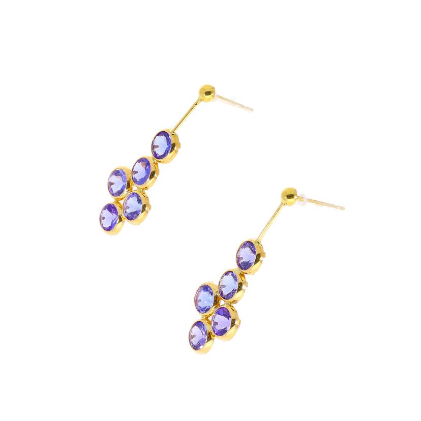 /◎K18タンザナイトピアス//Aランク/59