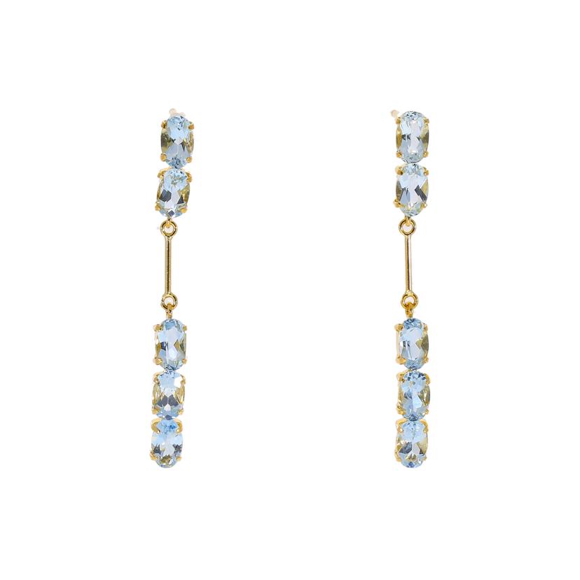 /◎K18アクアマリンピアス//Aランク/59