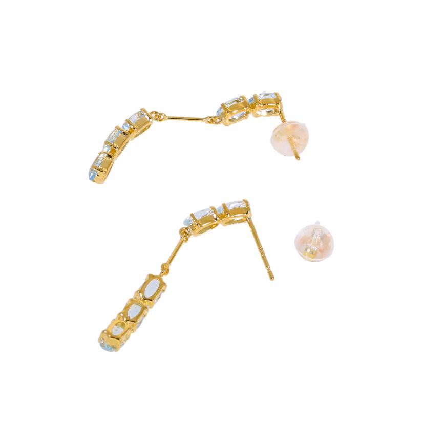 /◎K18アクアマリンピアス//Aランク/59