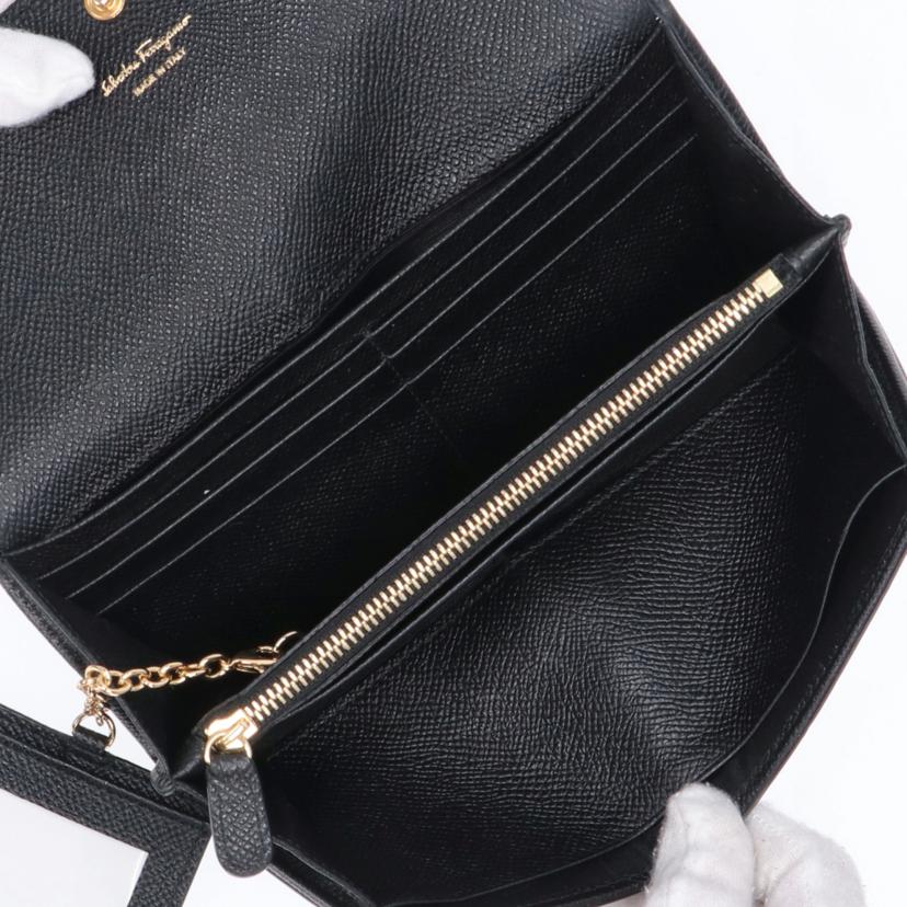 Salvatore Ferragamo サルバトーレフェラガモ/ヴァラリボン ジップ長財布/22 D154/00//Aランク/09